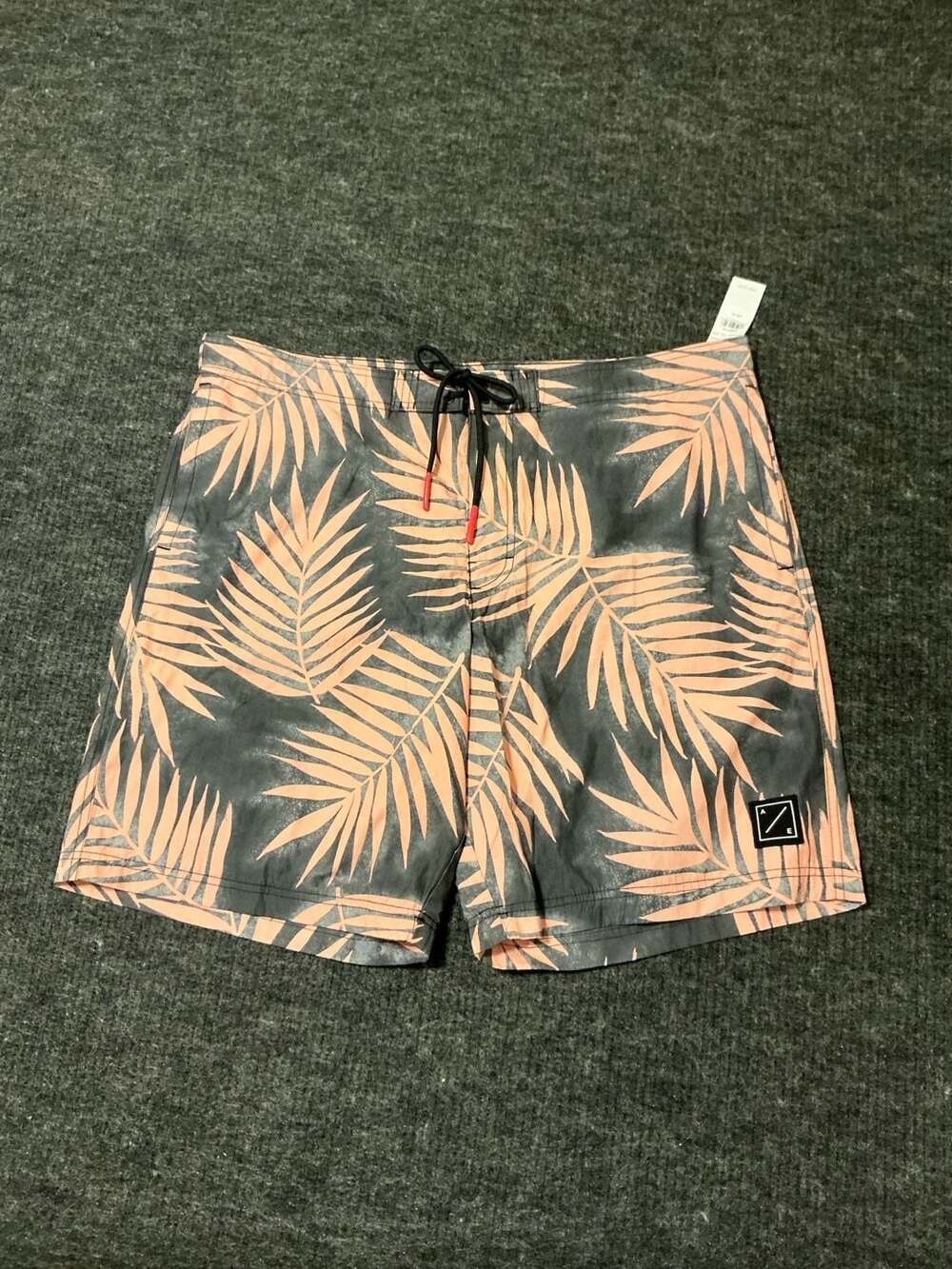 American Eagle Tropical Swim Trunks Board Shorts Mens Size XL Grayish Orange